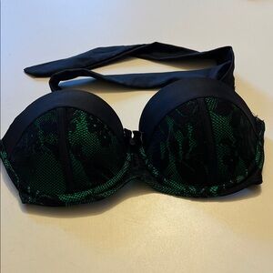 DC Comics Black and Green Lace Bra